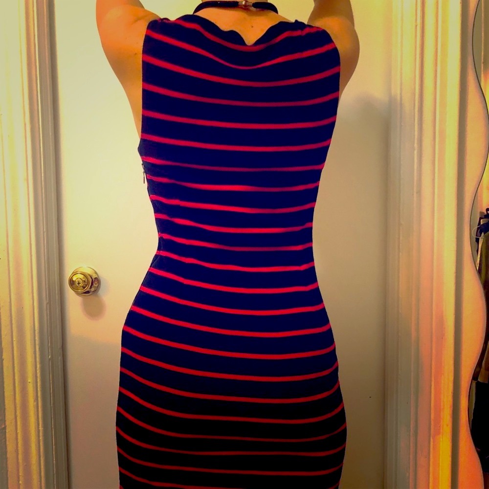Banana Republic dress navy blue and red. S